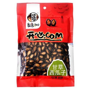 华味亨 甘草西瓜子200g/袋  口感香脆 坚果炒货瓜休闲零食