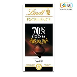 瑞士莲LINDT 特醇排装 - 70％可可黑巧克力100g（法国进口）