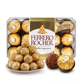 FERRERO ROCHER/费列罗 金莎榛果仁夹心巧克力 T30粒*1盒 意大利进口 精美礼盒 喜糖节日礼物 小爷猪海外专营店