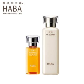 HABA 靓白滋养套装2件组 鲨烷美白美容油30ml VC水180ml 提亮肤色 沁润滋养 日本原装进口 宠爱女神节