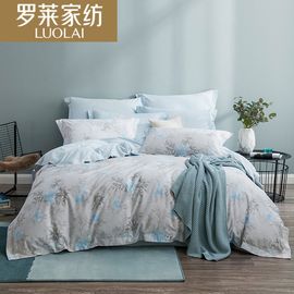 罗莱 2018秋冬新品 床上用品全棉纯棉简约套床单四件套 月笼轻纱 WAD5185-4 