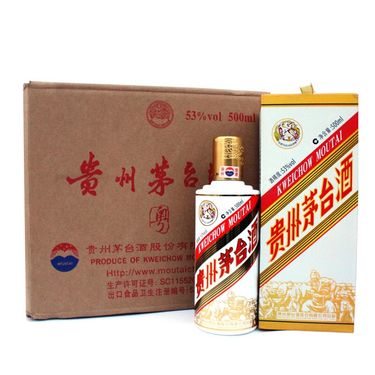 贵州茅台 歌德盈香 飞天茅台 粤五羊  酱香型白酒 53度 500ml*6整箱