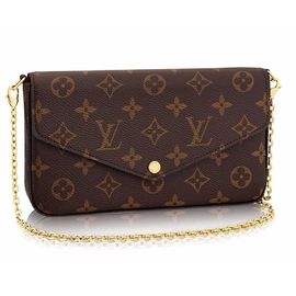 LOUIS VUITTON 【预售】LV新款FELICIE系列女士老花三合一搭扣长款钱包手提包 M61276老花  洋码头