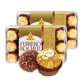 FERRERO ROCHER/费列罗 金莎榛果仁夹心巧克力 T30粒*2盒 意大利进口 喜糖节日礼物 小爷猪海外专营店