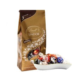 瑞士莲LINDT 进口软心巧克力球新年礼袋 精选软心5种口味 约50粒 600g