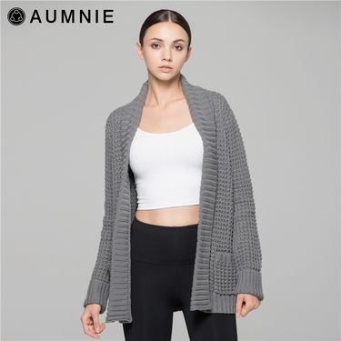 aumnie 澳弥尼丨女士秋冬运动外套休闲健身瑜伽服素羊毛开衫 SJ005