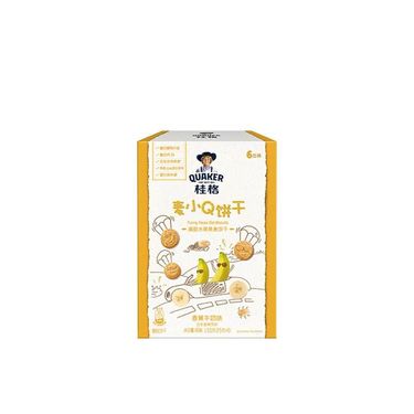 【易购】桂格(QUAKER) 儿童麦小Q饼干香蕉牛奶味25克*6包