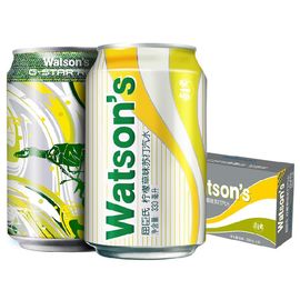 屈臣氏（Watsons）柠檬草味苏打汽水330ml*24听 整箱装 苏打水汽水饮料