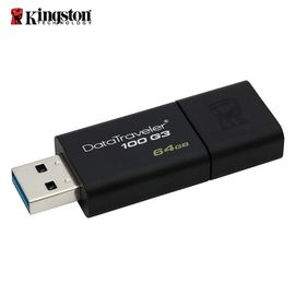 金士顿 64GB 商务黑U盘 USB3.0滑盖设计 时尚便利 DT 100G3 