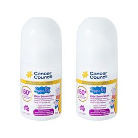 CANCER COUNCIL 澳美皙小猪佩奇系列儿童防晒霜防水SPF50+滚珠75ml 澳洲进口 REX